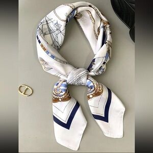 Nautical Print Scarf 27.5” new